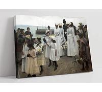 Frank Bramley For of Such is the Kingdom of Heaven Canvas Wall Art Picture Print - 12 inch wide x 8 inch high (Frame Depth 30mm)