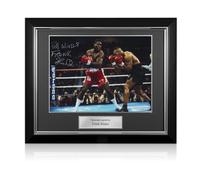 Frank Bruno Signed Boxing Photo: Fighting Tyson. Deluxe Frame