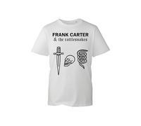 Frank Carter and The Rattlesnakes Alternative Rock Tattoo Aesthetic Tee - Minimal Skull Dagger, and Spiral Snake Print Tee Top for Unisex