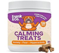 Frank & Co Calming Dog Treats - Reduce Stress, Anxiety, Barking, Hyperactivity & Separation Issues - Natural Relaxation with Probiotics, L-Tryptophan, Magnesium & Hemp - 120 Soft Chews