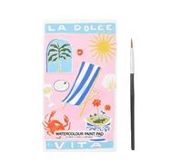 Frank Coloring Books for Adults Mini Watercolour Paint Pad DIY Watercolor Painting Book Includes Paints Mini Paint Brush Cute Cartoon Coloring Book Helps Develop Drawing Skills Wall Cleaning (20CM)