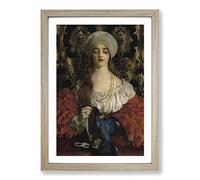 Frank Cowper Cadogan The Blue Bird Framed Print | A2 Oak Framed Wall Art | Ready to Hang | Modern Nature Picture | Living Room Bedroom Lounge Office