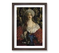 Frank Cowper Cadogan The Blue Bird Framed Print | A2 Walnut Framed Wall Art | Ready to Hang | Modern Nature Picture | Living Room Bedroom Lounge Office