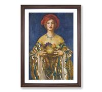 Frank Cowper Cadogan The Golden Bowl Framed Print | A2 Walnut Framed Wall Art | Ready to Hang | Modern Nature Picture | Living Room Bedroom Lounge Office