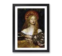 Frank Cowper Cadogan Vanity Classic Painting Framed Print | A2 Black Framed Wall Art | Ready to Hang | Classic Historical Picture | Living Room Bedroom Lounge Office
