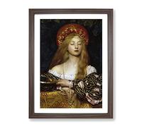 Frank Cowper Cadogan Vanity Classic Painting Framed Print | A3 Walnut Framed Wall Art | Ready to Hang | Classic Historical Picture | Living Room Bedroom Lounge Office