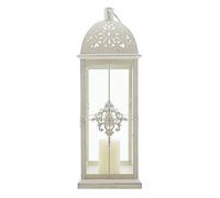 Frank Flechtwaren Baroque Metal Lantern, White, Metal Material, Candle Holder