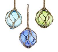 Frank Flechtwaren Deko-Glaskugel Net in 3er Set