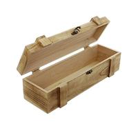 Frank Flechtwaren Rustic Wooden Gift Box for 1 Bottle