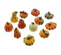 Frank Flechtwaren Terracotta Pumpkin, Set of 12, Ceramic, Multicoloured, Höhe 4-8 cm