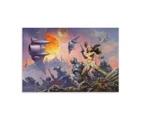 Frank Frazetta Dawn Attack Art Print Poster Fantasy Illustration Wall Art Poster Gifts Bedroom Home Decor Picture Canvas Painting Posters 20x30inch(50x75cm)