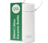 frank green Insulated Water Bottle for Cold Or Hot Drinks - 595ml/20oz Metal Water Bottle with Straw Lid, Ceramic Insulated, Stainless Steel, Triple Wall Vacuum - Cloud White by frank green