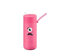 frank green Reusable Cup with Flip Straw Lid, Frankster Drinks Bottle for Kids, Spill and Leak-Resistant, Ceramic Lined - Piper, Neon Pink 16oz