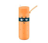 frank green Reusable Cup with Flip Straw Lid, Frankster Drinks Bottle for Kids, Spill and Leak-Resistant, Ceramic Lined - Robin, Neon Orange 20oz