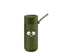 frank green Reusable Cup with Flip Straw Lid, Frankster Drinks Bottle for Kids, Spill and Leak-Resistant, Ceramic Lined - Scout, Khaki 16oz