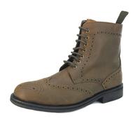 Frank James Benchgrade Cotswold Leather Welted Lace Up Brogue Rubber Sole Dealer Boots - Brown - 10 UK