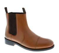 Frank James Benchgrade Stratford Leather Handmade Welted Chelsea Dealer Boots - Tan Brown - 11 UK