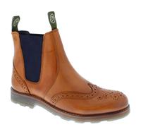 Frank James Boughton Leather Pull On Mens Chelsea Dealer Boots - Tan - 6 UK
