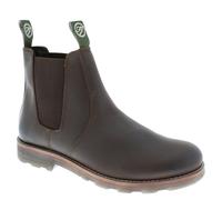 Frank James Brigstock Brogue Leather Pull On Mens Brogue Chelsea Dealer Boots - Brown - 10 UK
