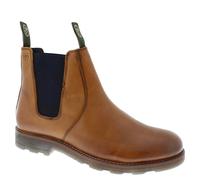 Frank James Brigstock Brogue Leather Pull On Mens Brogue Chelsea Dealer Boots - Tan - 11 UK