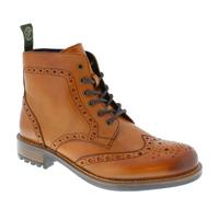 Frank James Camden Cleated Leather Lace Up Brogue Boots - Tan - 9 UK