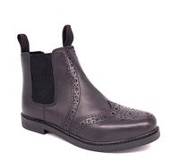 Frank James Cheltenham Leather Brogue Chelsea Boots in Black | Size: Infant 13 Frank James Black Infant 13