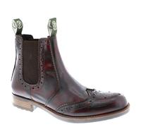 Frank James Chepstow Mens Brogue Chelsea Dealer Cleated Sole Leather Boots - Bordo - 11 UK