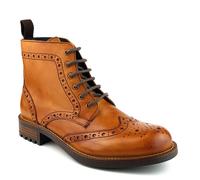 Frank James Men's Camden Brogue Leather Lace Up Boots in Tan | Size: 11 Frank James Tan 11