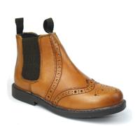 Frank James Men's Leather Brogue Chelsea Ankle Boots in Tan | Size: 2 Frank James Tan 2