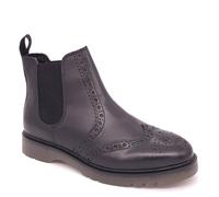 Frank James Men's Warkton Leather Brogue Chelsea Boots in Black | Size: 11 Frank James Black 11