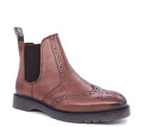 Frank James Men's Warkton Leather Brogue Chelsea Boots in Brown | Size: 12 Frank James Brown 12