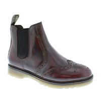 Frank James Warkton Leather Pull On Mens Brogue Chelsea Boots - Oxblood - 11 UK