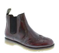 Frank James Warkton Leather Pull On Mens Brogue Chelsea Boots - Oxblood - 8 UK