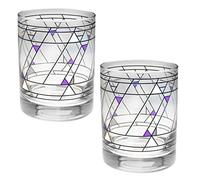 Frank Lloyd Wright DOF Double Old Fashioned Glass 14-Ounce Set of 4 (Gift Boxed Set of 2, Hollyhock)