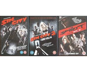 FRANK MILLER TRILOGY 1-3 COMPLETE COLLECTION / 1. SIN CITY / 2. SIN CITY 2 - A DAME TO KILL FOR / 3. THE SPIRIT = ULTIMATE 3x DVD SET