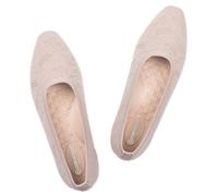 Frank Mully Women Flat Square Toe Knitted Sandals Comfortable Elegant Everyday Lightweight Comfortable Sandals, Light camel, 8 UK