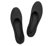 Frank Mully Women’s Ballet Flat Shoes Knit Dress Shoes Round Toe Slip On Ballerina Flats for Woman Low Wedge Comfort Soft, 017black, 5.5 UK