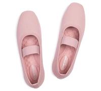 Frank Mully Women's Ballet Flats Slip on Casual Knitted Fabric Shoes Square-Toe Flats with Elastic Straps for Women, 6091pink, 4 UK