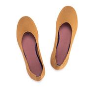 Frank Mully Women's Ballet Flats Slip On Knit Dress Shoes Pumps Shoes Round Toe,010Brown, UK 4.5