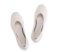 Frank Mully Women's Ballet Flats Slip On Knit Dress Shoes Pumps Shoes Round Toe,010Cream, UK 4.5