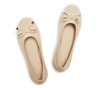 Frank Mully Women's Ballet Flats Slip On Knit Dress Shoes Pumps Shoes Round Toe Beige