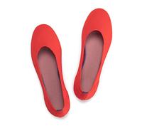 Frank Mully Women's Ballet Flats Slip On Knit Dress Shoes Pumps Shoes Round Toe,BrightRed, UK 9.5