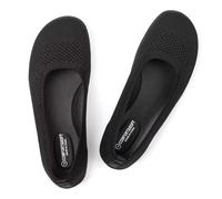 Frank Mully Womens Flat Shoes Wide Toe Box Knitted Flats Comfort Wide Width Walking Flats, 6063black, 6 UK
