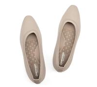 FRANK MULLY Women's Knit Ballet Flat Foldable Squared Toe Shoes Slip-On Dressy Flats Shoes Casual Business Work Office, Nude, 9