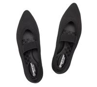 Frank Mully Womens Knit Flats Pointed-Toe Shoes with Elastic Straps Ballerina Flat Shoes for Women Dressy, 6089black, 7.5 UK