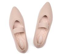 Frank Mully Womens Knit Flats Pointed-Toe Shoes with Elastic Straps Ballerina Flat Shoes for Women Dressy, 6089ecru, 5 UK