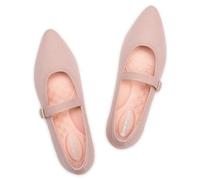 Frank Mully Women's Mesh Flats Mary Jane Shoes Pointed Toe Lightweight with Adjustable Instep Strap Knit Flat Shoes for Women Dressy Casual Washable Walking Shoes, Solid Pink, 6 UK