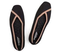 Frank Mully Womens Square Toe Flat Shoes Comfortable Knitted Flats Work Flats for Woman, 6081black, 7