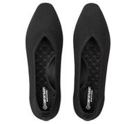 Frank Mully Women's Square Toe Knitted Flats Breathable Lightweight Slip-On Shoes with Arch Support for All-Day Comfort, Black/Mesh, 6 UK