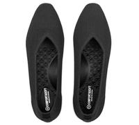Frank Mully Women's Square Toe Knitted Flats Breathable Lightweight Slip-On Shoes with Arch Support for All-Day Comfort, Black, 9 UK